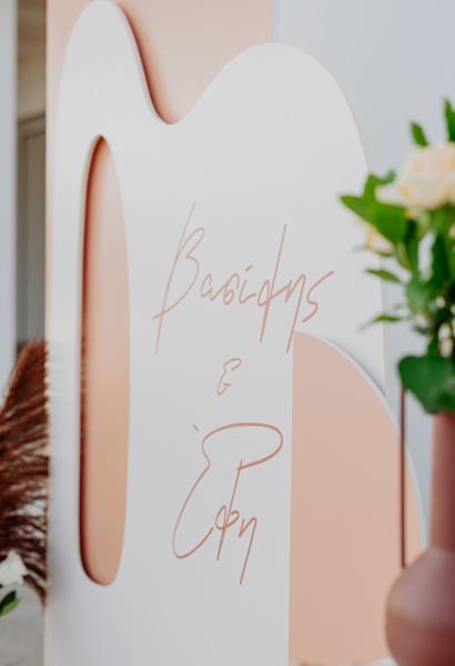 Peach shades in ceramic · Γάμος σε ροδακινί 11